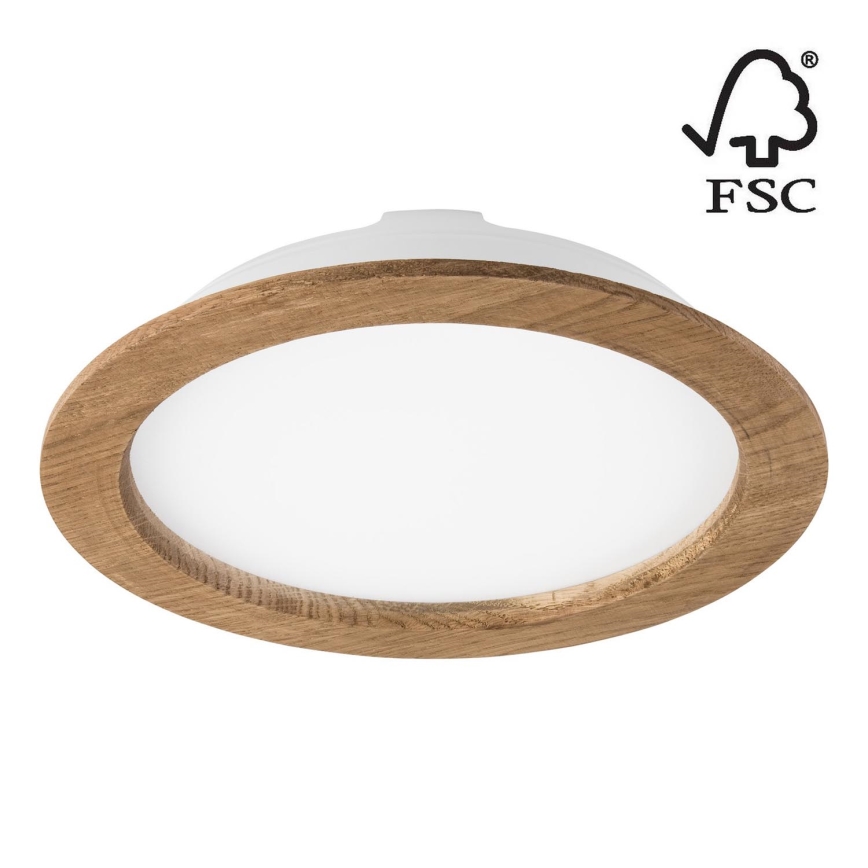 LED įleidžiamas lubinis šviestuvas WOODY SPOT LED/23,5W/230V 4000K graikinis riešutas ø 23,5 cm
