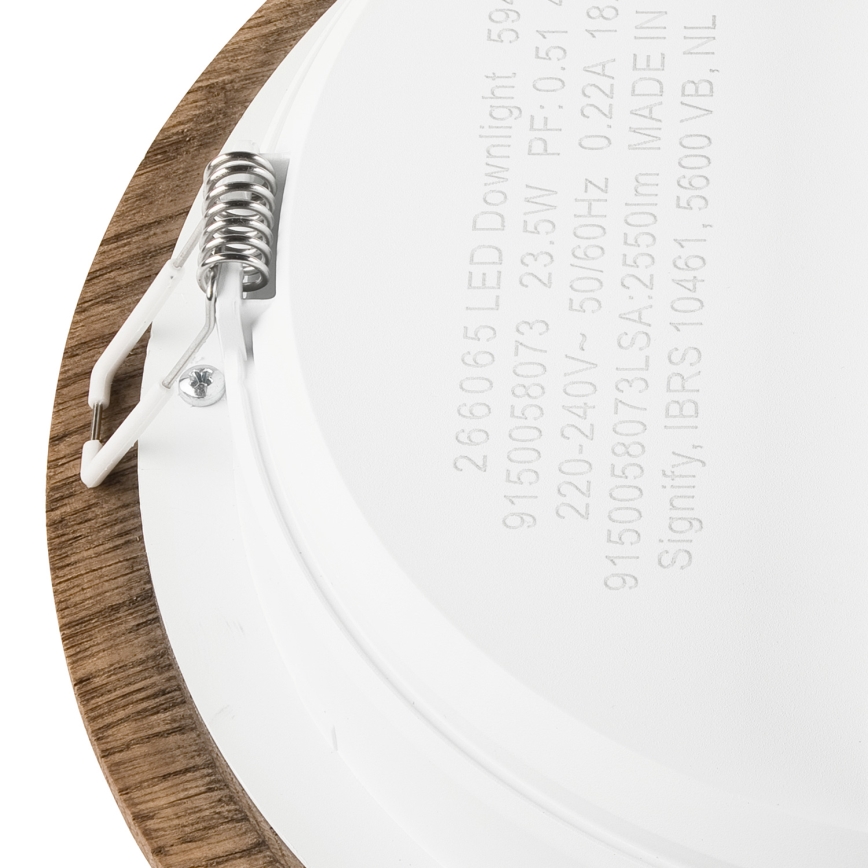 LED įleidžiamas lubinis šviestuvas WOODY SPOT LED/23,5W/230V 4000K graikinis riešutas ø 23,5 cm