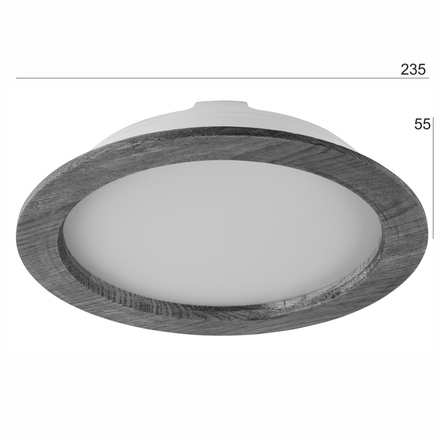 LED įleidžiamas lubinis šviestuvas WOODY SPOT LED/23,5W/230V 4000K graikinis riešutas ø 23,5 cm