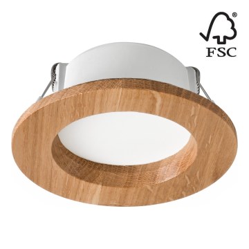 LED įleidžiamas lubinis šviestuvas WOODY SPOT LED/5,5W/230V 4000K ąžuolas ø 10 cm