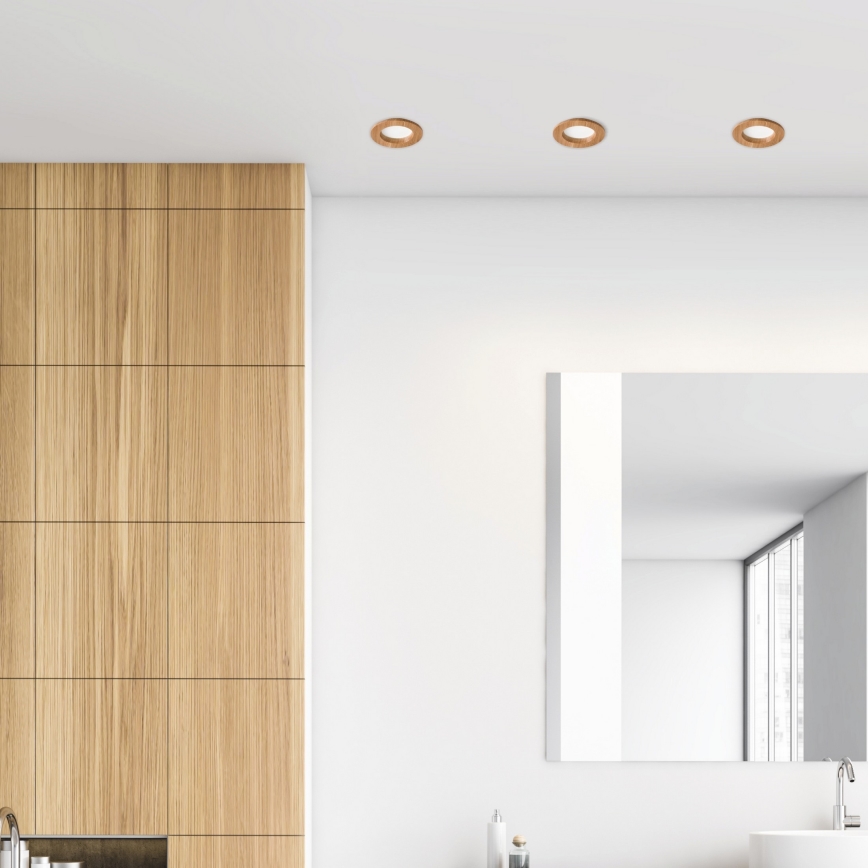 LED įleidžiamas lubinis šviestuvas WOODY SPOT LED/5,5W/230V 4000K ąžuolas ø 10 cm