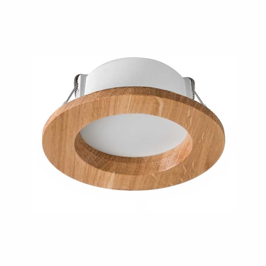 LED įleidžiamas lubinis šviestuvas WOODY SPOT LED/5,5W/230V 4000K ąžuolas ø 10 cm