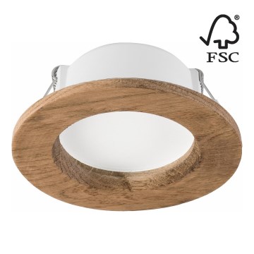 LED įleidžiamas lubinis šviestuvas WOODY SPOT LED/5,5W/230V 4000K graikinis riešutas ø 10 cm