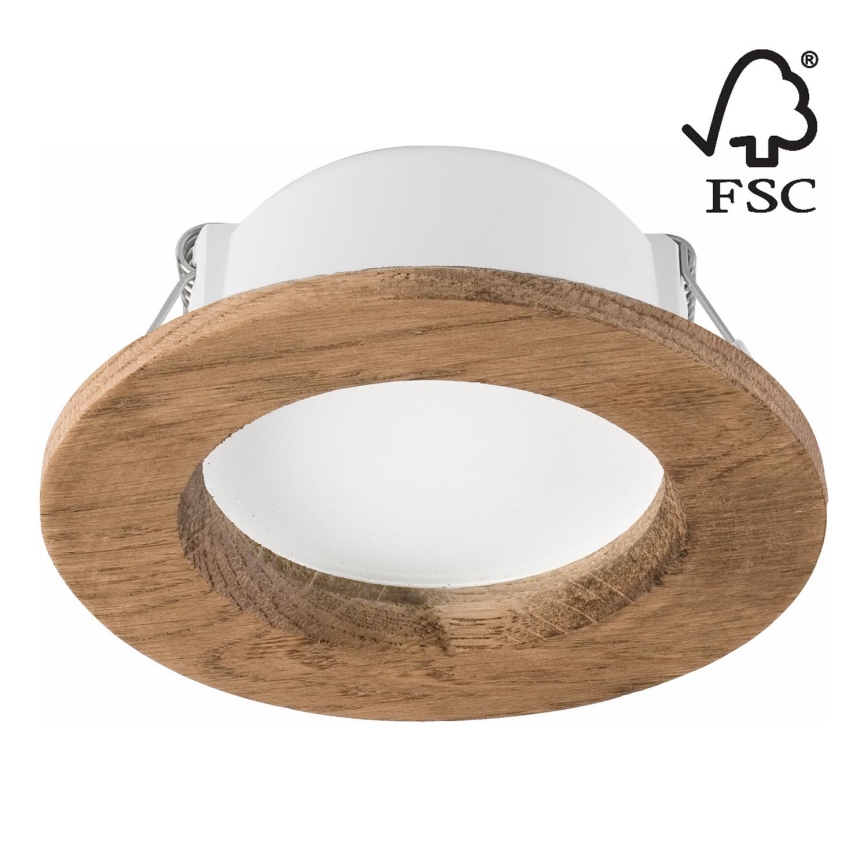 LED įleidžiamas lubinis šviestuvas WOODY SPOT LED/5,5W/230V 4000K graikinis riešutas ø 10 cm