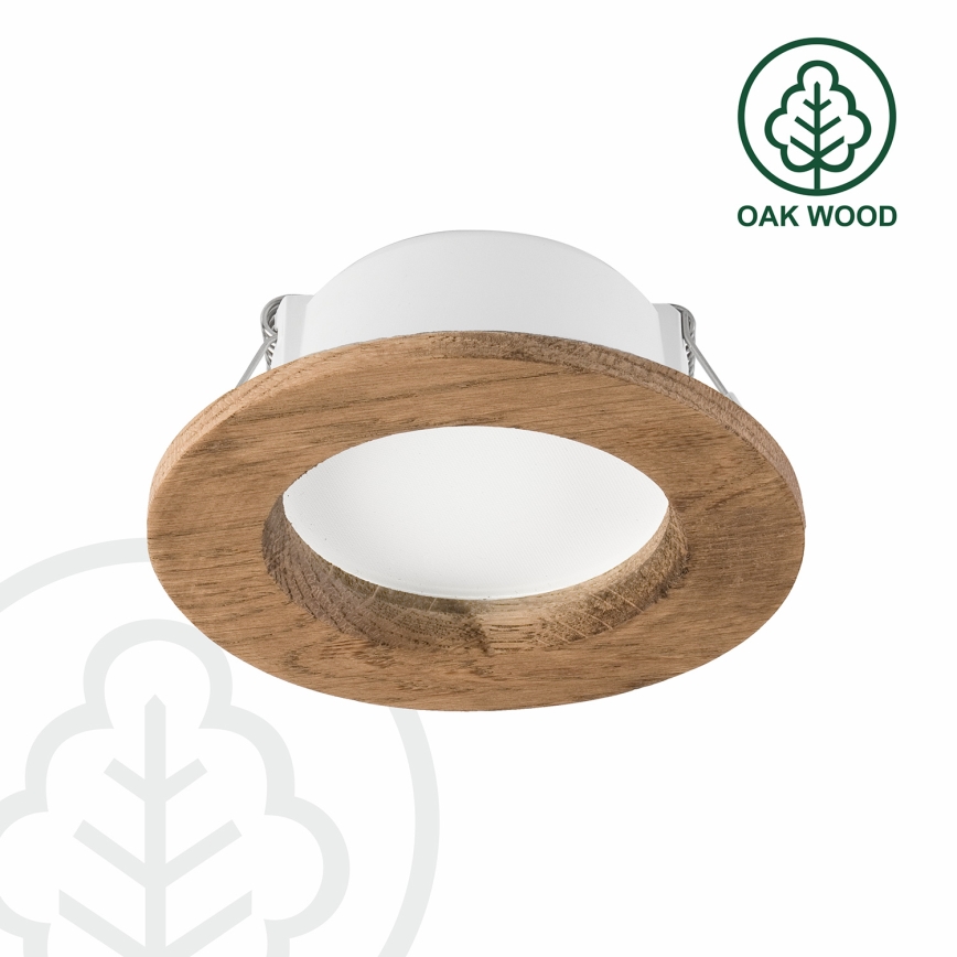 LED įleidžiamas lubinis šviestuvas WOODY SPOT LED/5,5W/230V 4000K graikinis riešutas ø 10 cm