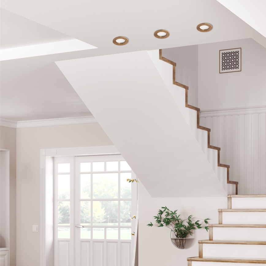 LED įleidžiamas lubinis šviestuvas WOODY SPOT LED/5,5W/230V 4000K graikinis riešutas ø 10 cm