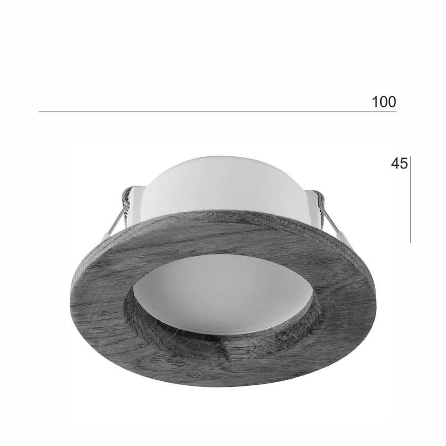 LED įleidžiamas lubinis šviestuvas WOODY SPOT LED/5,5W/230V 4000K graikinis riešutas ø 10 cm