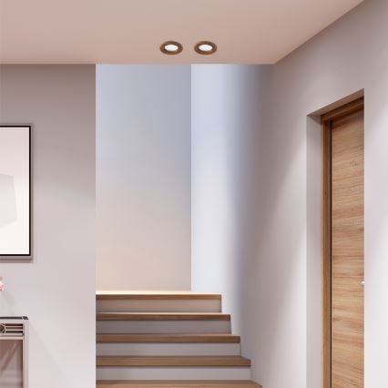 LED įleidžiamas lubinis šviestuvas WOODY SPOT LED/5,5W/230V 4000K vyšnia ø 10 cm
