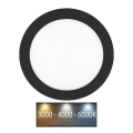 LED įleidžiamas lubinis vonios šviestuvas LADA LED/12W/230V 3000/4000/6000K diametras 17 cm IP44 juoda