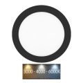 LED įleidžiamas lubinis vonios šviestuvas LADA LED/12W/230V 3000/4000/6000K diametras 17 cm IP44 juoda