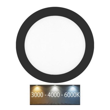 LED įleidžiamas lubinis vonios šviestuvas LADA LED/18W/230V 3000/4000/6000K diametras 22 cm IP44 juoda