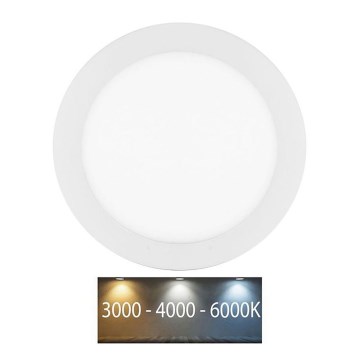 LED įleidžiamas lubinis vonios šviestuvas LADA LED/25W/230V 3000/4000/6000K diametras 30 cm IP44 balta