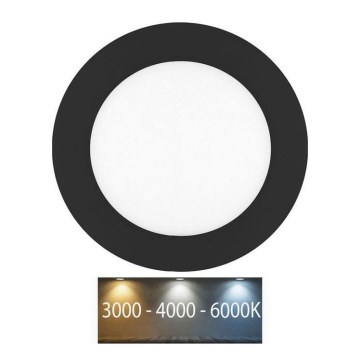 LED įleidžiamas lubinis vonios šviestuvas LADA LED/6W/230V 3000/4000/6000K diametras 12 cm IP44 juoda