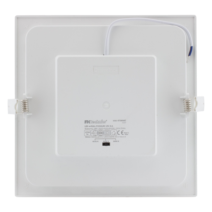 LED įleidžiamas lubinis vonios šviestuvas LED/18W/230V 3000/4000/6000K IP44