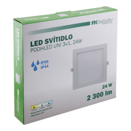 LED įleidžiamas lubinis vonios šviestuvas LED/24W/230V 3000/4000/6000K IP44