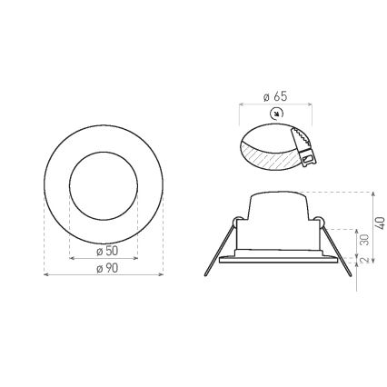 LED įleidžiamas lubinis vonios šviestuvas BONO LED/5W/230V 3000K IP65 balta