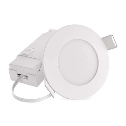 LED įleidžiamas lubinis vonios šviestuvas LORI LED/4,5W/230V IP65 2700/4000K diametras 8,5 cm balta