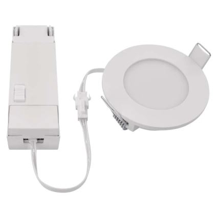 LED įleidžiamas lubinis vonios šviestuvas LORI LED/4,5W/230V IP65 2700/4000K diametras 8,5 cm balta