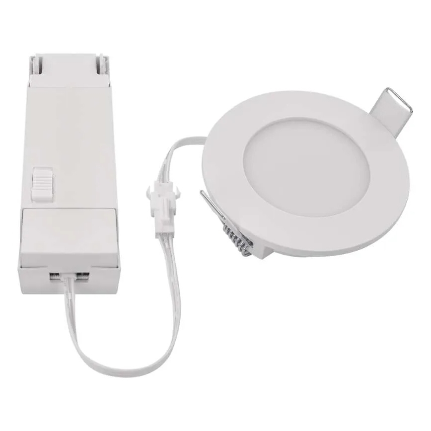 LED įleidžiamas lubinis vonios šviestuvas LORI LED/4,5W/230V IP65 2700/4000K diametras 8,5 cm balta