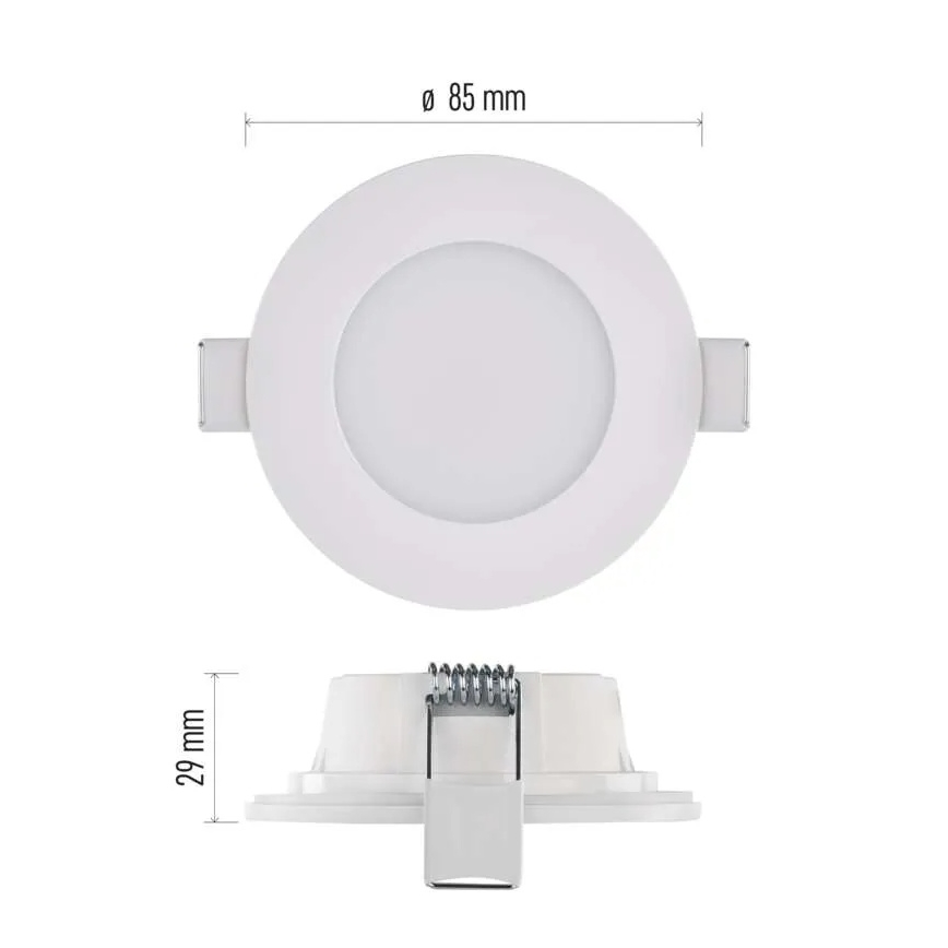 LED įleidžiamas lubinis vonios šviestuvas LORI LED/4,5W/230V IP65 2700/4000K diametras 8,5 cm balta