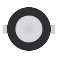 LED įleidžiamas lubinis vonios šviestuvas LORI LED/4,5W/230V IP65 2700/4000K diametras 8,5 cm juoda