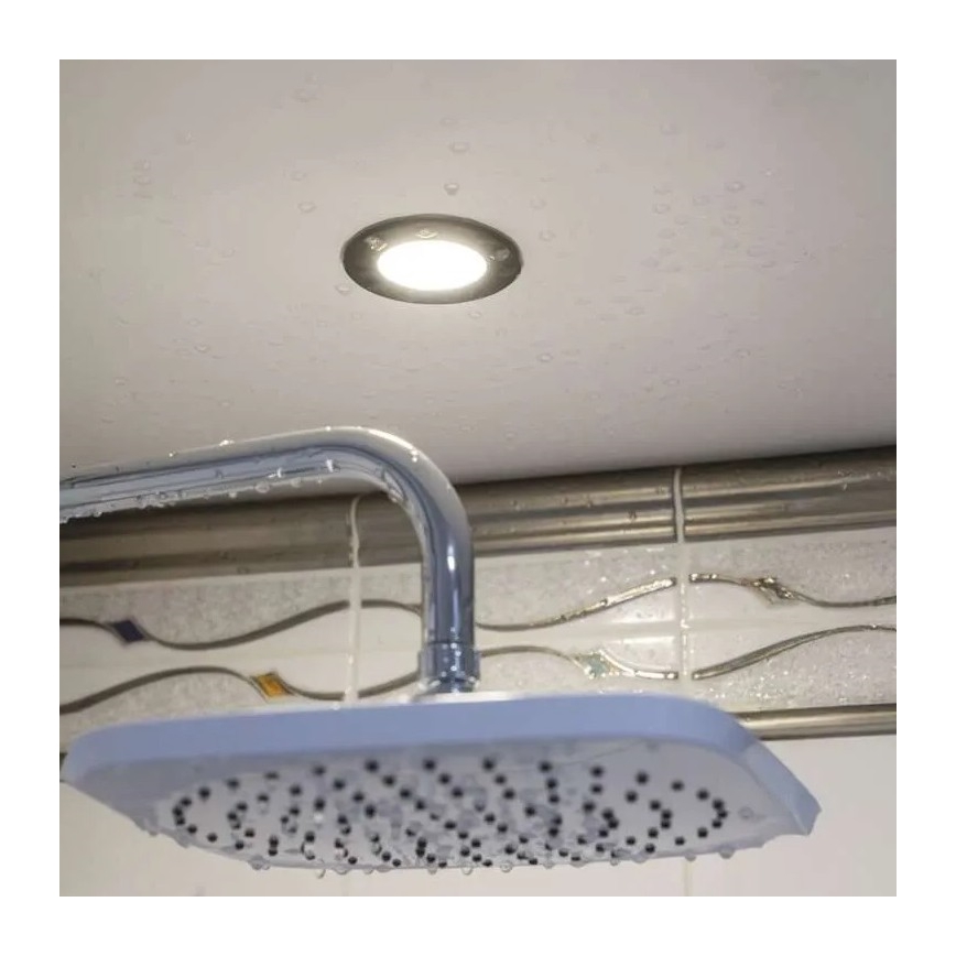 LED įleidžiamas lubinis vonios šviestuvas LORI LED/4,5W/230V IP65 2700/4000K diametras 8,5 cm juoda