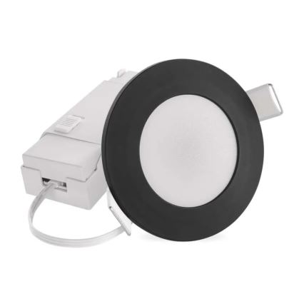 LED įleidžiamas lubinis vonios šviestuvas LORI LED/4,5W/230V IP65 2700/4000K diametras 8,5 cm juoda