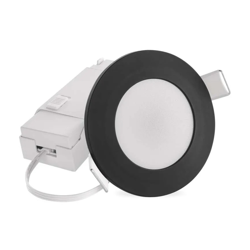 LED įleidžiamas lubinis vonios šviestuvas LORI LED/4,5W/230V IP65 2700/4000K diametras 8,5 cm juoda