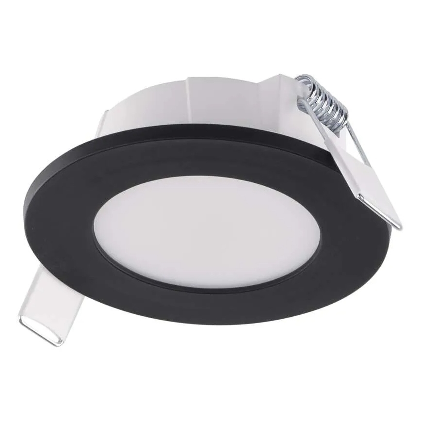 LED įleidžiamas lubinis vonios šviestuvas LORI LED/4,5W/230V IP65 2700/4000K diametras 8,5 cm juoda