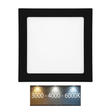 LED įleidžiamas lubinis vonios šviestuvas RAFA LED/25W/230V 3000/4000/6000K 30x30 cm IP44 juoda