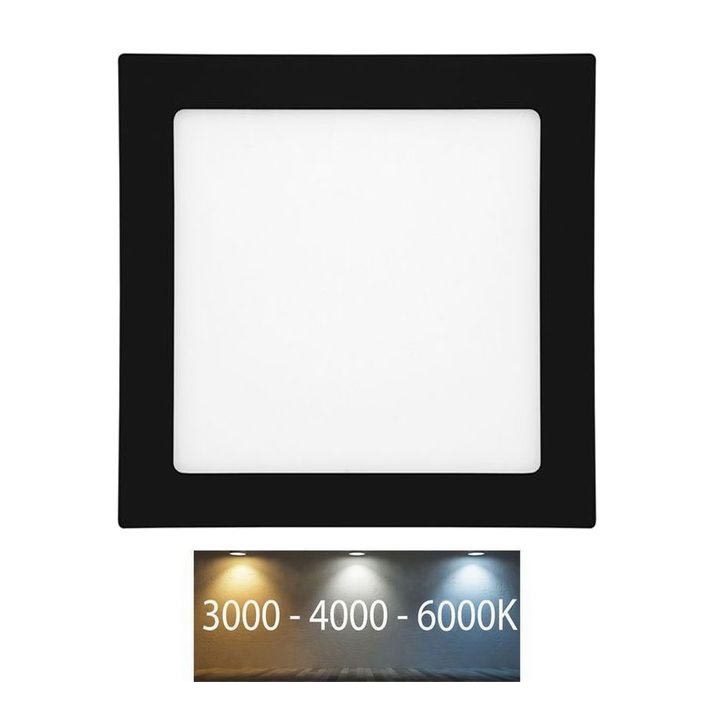 LED įleidžiamas lubinis vonios šviestuvas RAFA LED/25W/230V 3000/4000/6000K 30x30 cm IP44 juoda