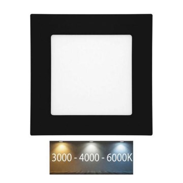 LED įleidžiamas lubinis vonios šviestuvas RAFA LED/6W/230V 3000/4000/6000K 12x12 cm IP44 juoda