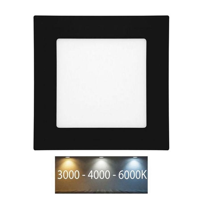 LED įleidžiamas lubinis vonios šviestuvas RAFA LED/6W/230V 3000/4000/6000K 12x12 cm IP44 juoda