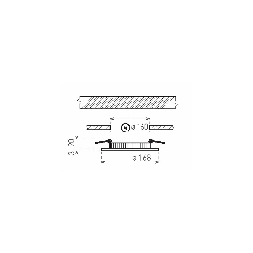LED įleidžiamas lubinis vonios šviestuvas VEGA LED/18W/230V 2800K diametras 22,5 cm IP44 sniegas balta