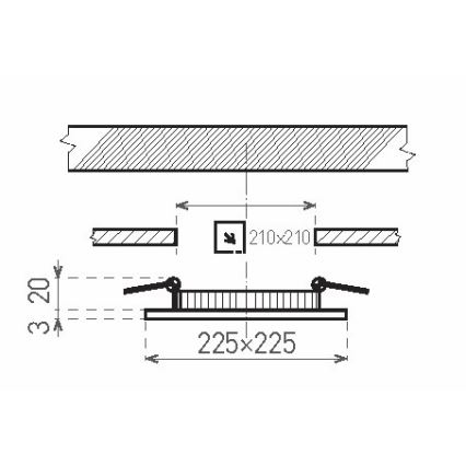 LED įleidžiamas lubinis vonios šviestuvas VEGA LED/18W/230V 3800K 22,5 cm IP44