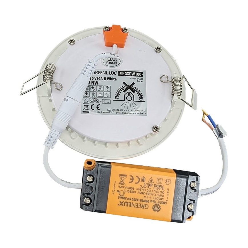 LED įleidžiamas lubinis vonios šviestuvas VEGA LED/6W/230V 3800K diametras 11,8 cm IP44
