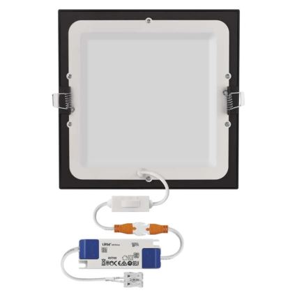 LED įleidžiamas lubų šviestuvas NEXXO LED/18W/230V 3000/3500/4000K juodas 22,5 x 22,5 cm