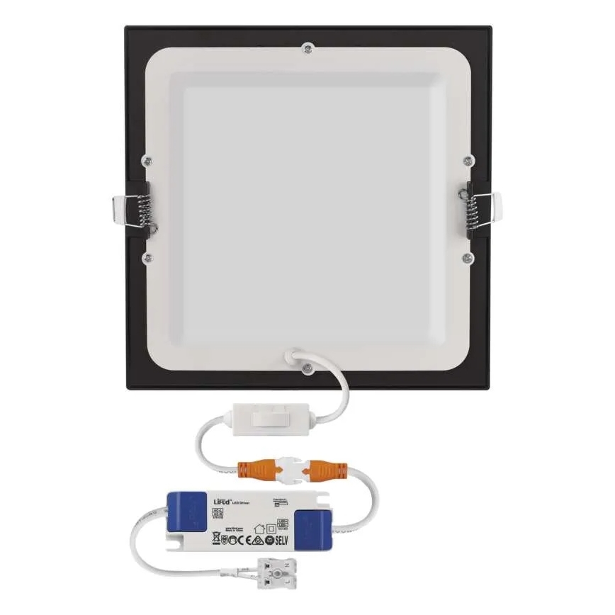 LED įleidžiamas lubų šviestuvas NEXXO LED/18W/230V 3000/3500/4000K juodas 22,5 x 22,5 cm