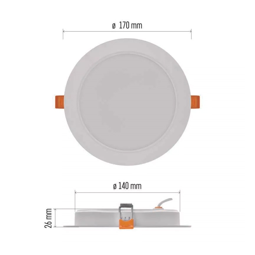 LED Įleidžiamas šviestuvas LED/18W/230V d. 17 cm baltas