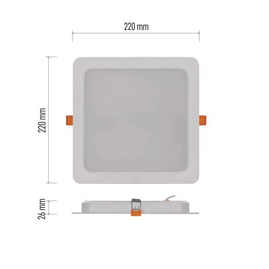 LED Įleidžiamas šviestuvas LED/24W/230V 22x22 cm baltas