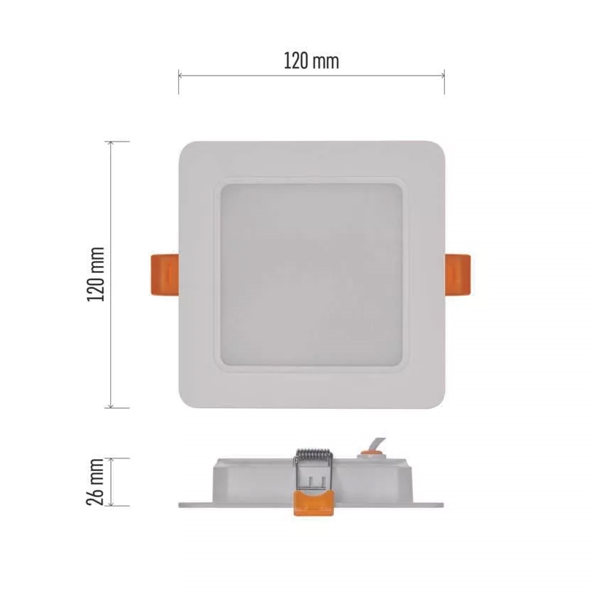 LED Įleidžiamas šviestuvas LED/9W/230V 12x12 cm baltas