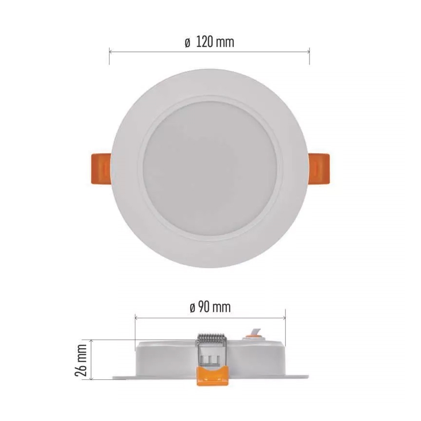 LED Įleidžiamas šviestuvas LED/9W/230V d. 12 cm baltas