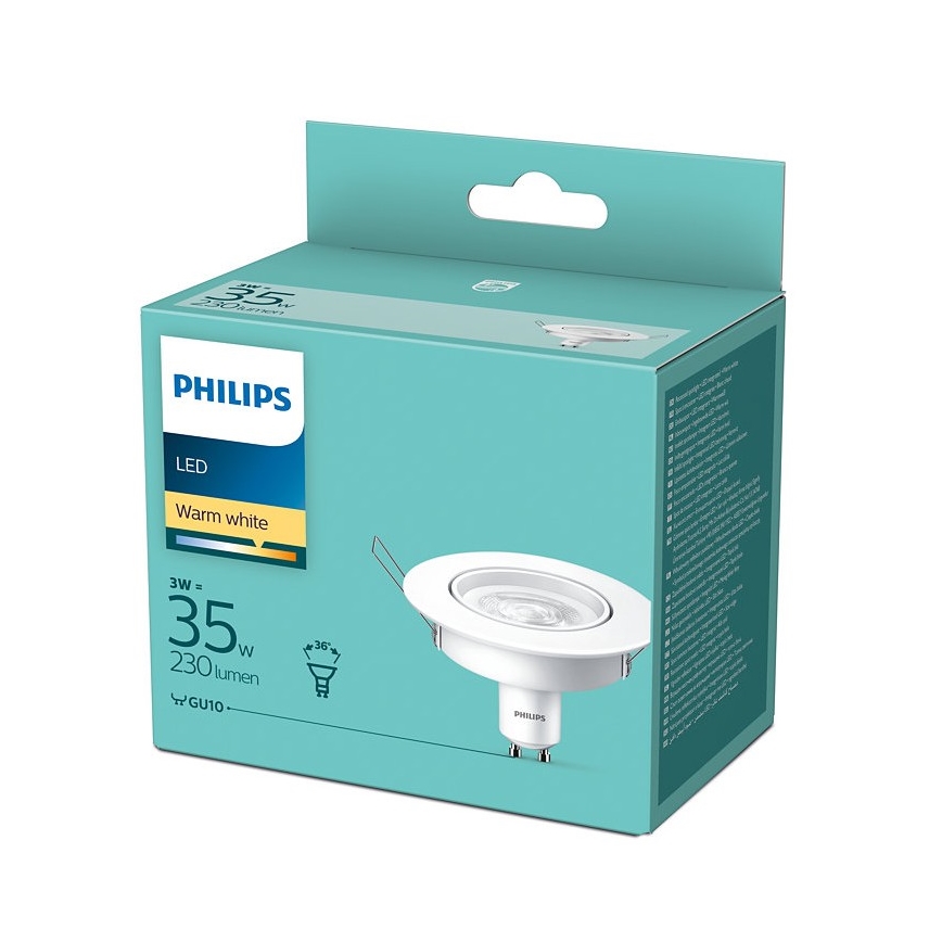LED Įleidžiamas šviestuvas Philips 1xGU10/3W/230V 2700K