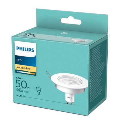 LED Įleidžiamas šviestuvas Philips 1xGU10/4,7W/230V 2700K