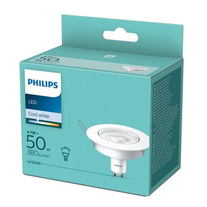 LED Įleidžiamas šviestuvas Philips 1xGU10/4,7W/230V 4000K