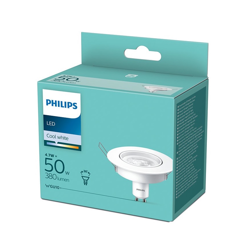 LED Įleidžiamas šviestuvas Philips 1xGU10/4,7W/230V 4000K