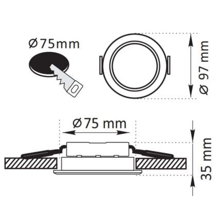 LED Įleidžiamas šviestuvas ZOE LED/4,8W/230V baltas