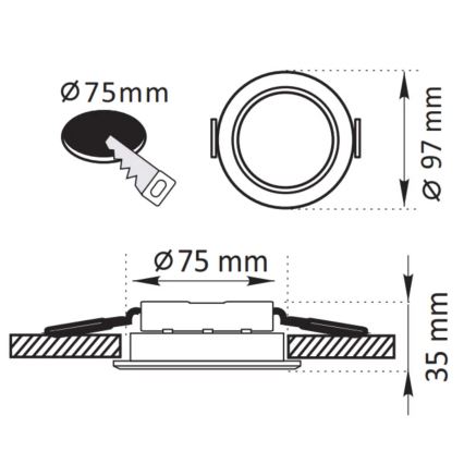 LED Įleidžiamas šviestuvas ZOE LED/4,8W/230V juodas