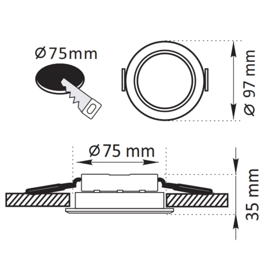 LED Įleidžiamas šviestuvas ZOE LED/4,8W/230V juodas