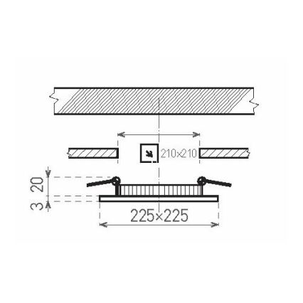 LED įleidžiamas vonios kambario šviestuvas VEGA LED/18W/230V 3800K 22,5 cm IP44